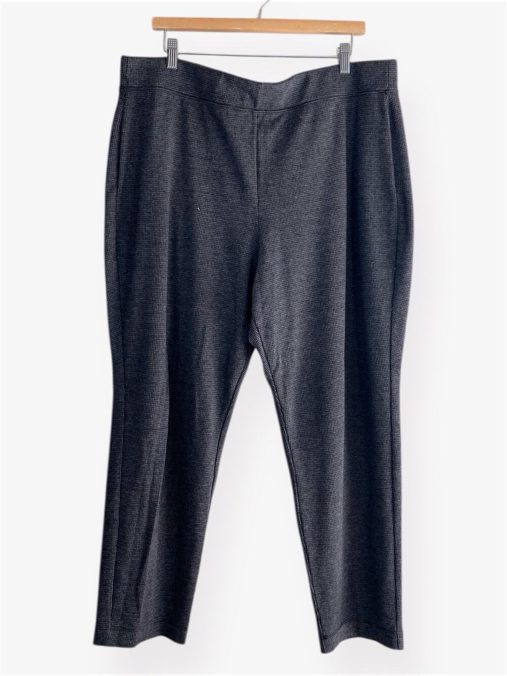 Croft & Barrow Charcoal Houndstooth Knit Trousers Women’s XXL